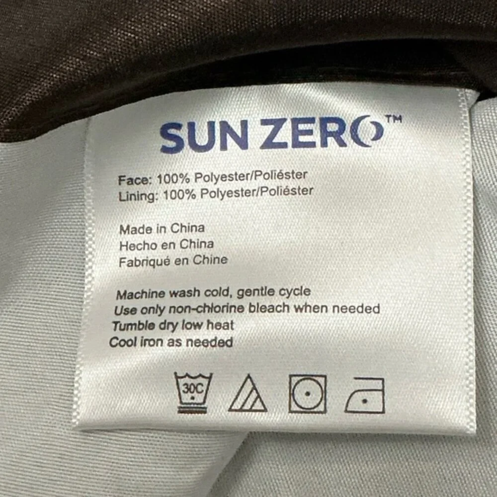 Sun Zero Faux Dupioni Silk Thermal Blackout Back Tab Curtain  50